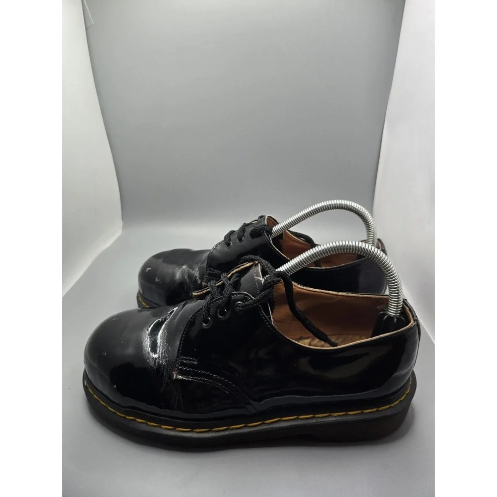 Dr. Martens 1461 Black Patent Leather 3-Eye Lace Up‎ Plain Toe Oxford Womens 8